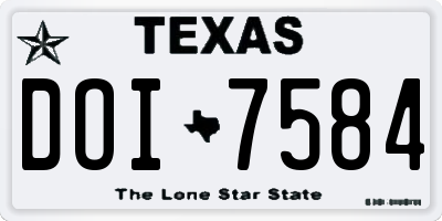 TX license plate DOI7584