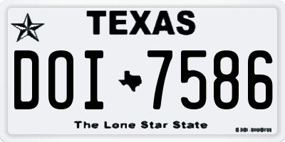 TX license plate DOI7586