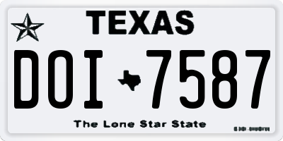 TX license plate DOI7587