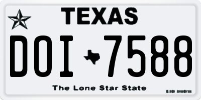TX license plate DOI7588