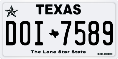 TX license plate DOI7589