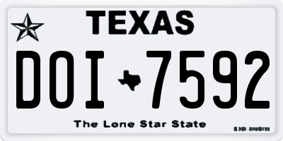TX license plate DOI7592
