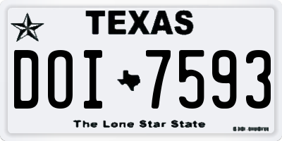 TX license plate DOI7593