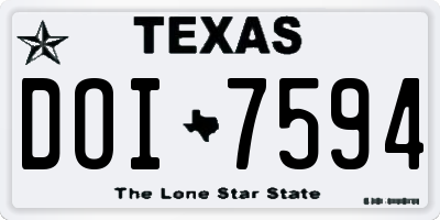 TX license plate DOI7594