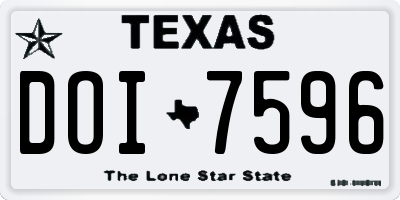 TX license plate DOI7596