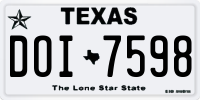 TX license plate DOI7598