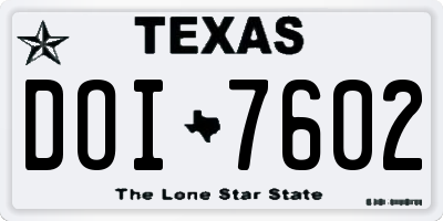 TX license plate DOI7602