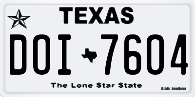 TX license plate DOI7604
