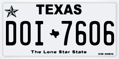 TX license plate DOI7606