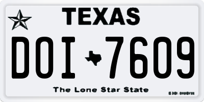 TX license plate DOI7609