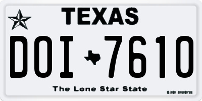 TX license plate DOI7610