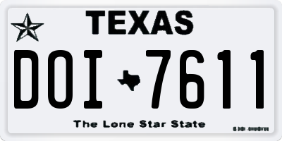 TX license plate DOI7611
