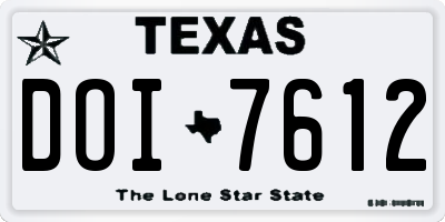 TX license plate DOI7612