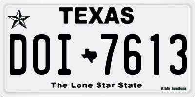 TX license plate DOI7613