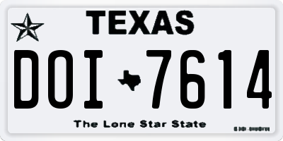 TX license plate DOI7614