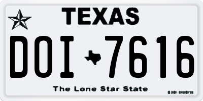 TX license plate DOI7616