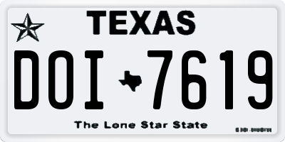 TX license plate DOI7619