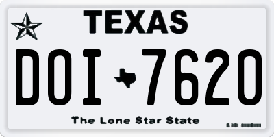 TX license plate DOI7620