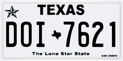 TX license plate DOI7621