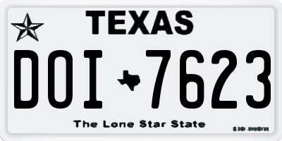 TX license plate DOI7623