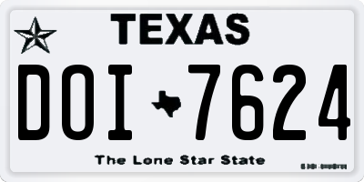TX license plate DOI7624
