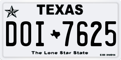 TX license plate DOI7625