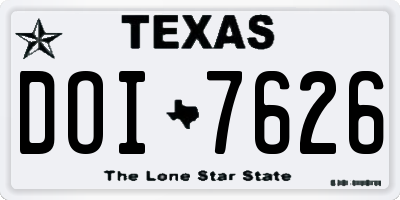 TX license plate DOI7626