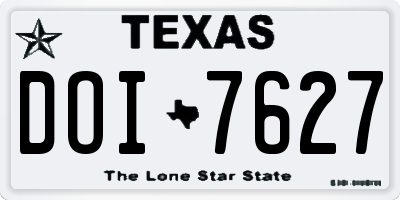 TX license plate DOI7627