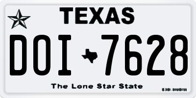 TX license plate DOI7628