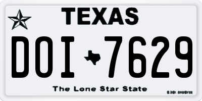 TX license plate DOI7629
