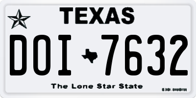 TX license plate DOI7632