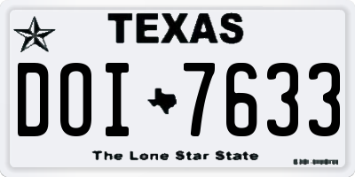 TX license plate DOI7633