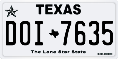 TX license plate DOI7635