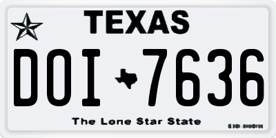 TX license plate DOI7636