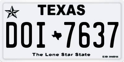 TX license plate DOI7637