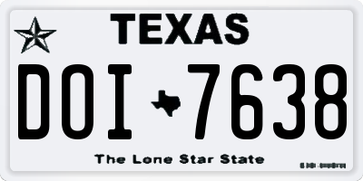 TX license plate DOI7638