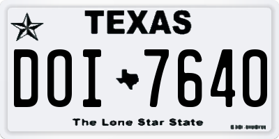 TX license plate DOI7640