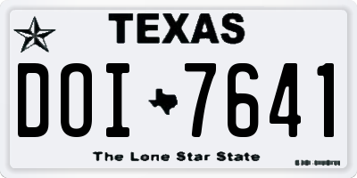 TX license plate DOI7641