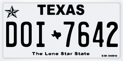 TX license plate DOI7642