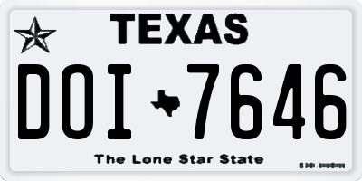 TX license plate DOI7646