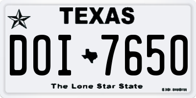 TX license plate DOI7650