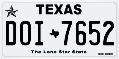 TX license plate DOI7652