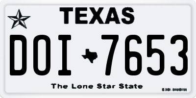 TX license plate DOI7653