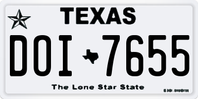 TX license plate DOI7655