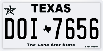 TX license plate DOI7656