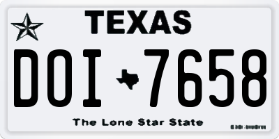 TX license plate DOI7658