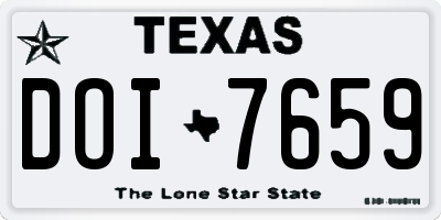 TX license plate DOI7659