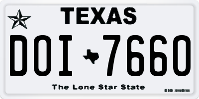 TX license plate DOI7660