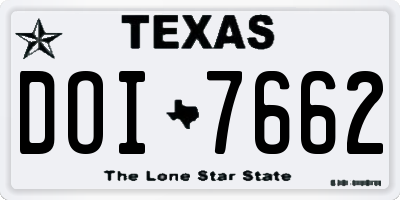 TX license plate DOI7662