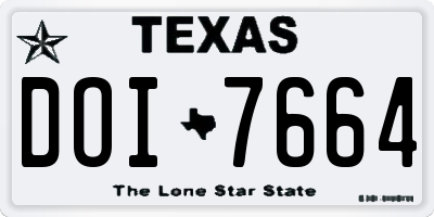 TX license plate DOI7664
